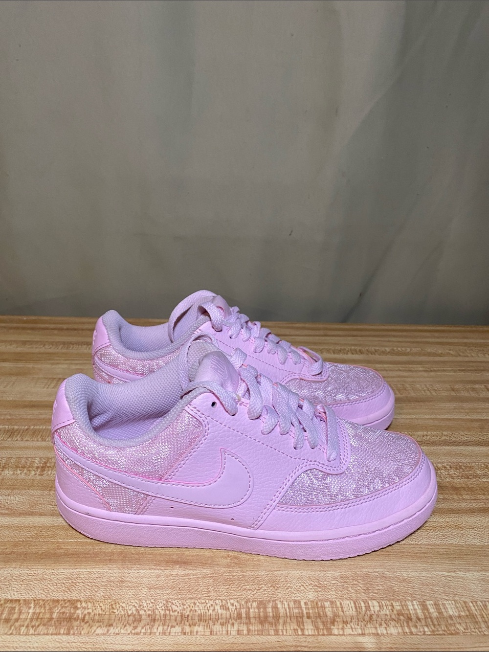 Nike Court Vision Low Pink Foam Lace  Lifestyle Sneakers Women’s 5.5/Kids 4Y